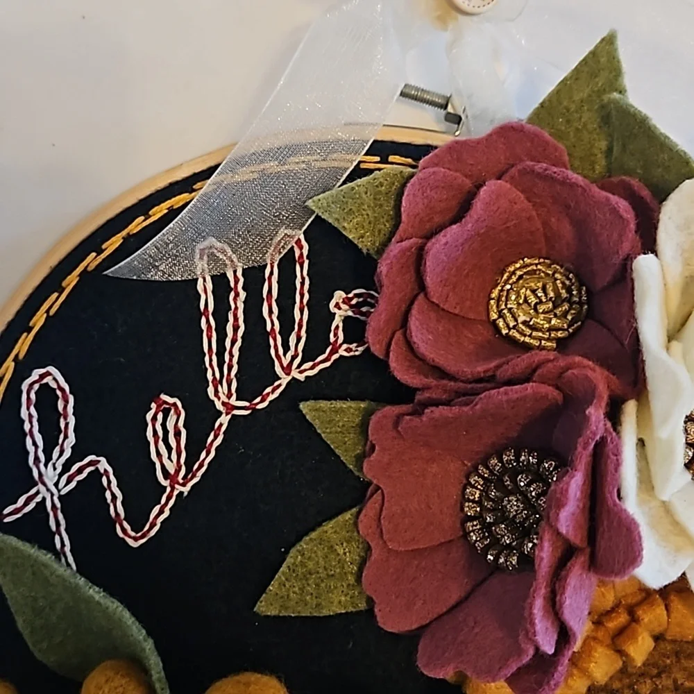 Hand Crafted Floral Wall Decor Hello Sign